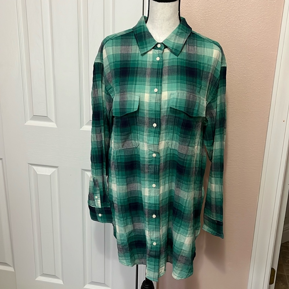 H&M crinkle cotton shirt new with tags